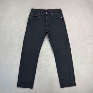 Vintage 1996 Levi's 501 Black Blue Denim Red Tab Jeans MADE IN USA Fit 32 x 32
